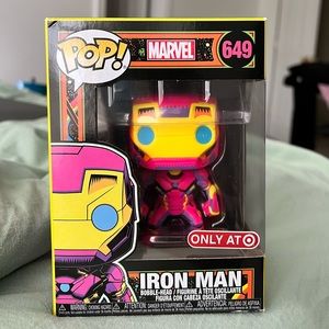 marvel iron man funko pop (black light) 649